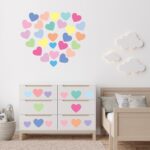 Colorful Love Heart Wall Stickers – Modern Waterproof Wall Decals (10 Pieces Full Set - 110 Stickers Total) - Image 3