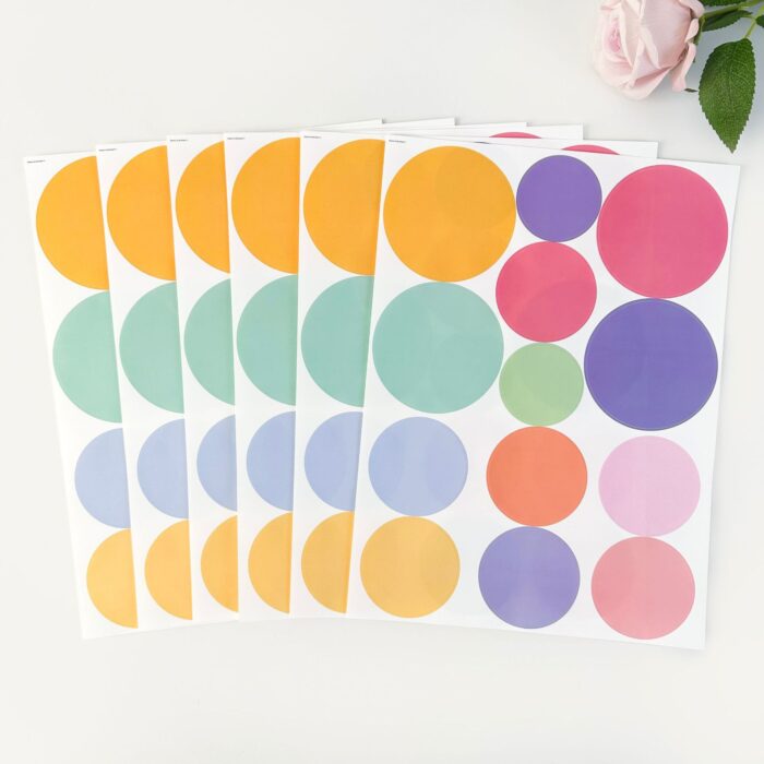 Colorful Dot Wall Stickers – Waterproof PVC Wall Decals for Kids Room & Home Decor (130 Dots | 10 Sheet Full Set) - Image 5