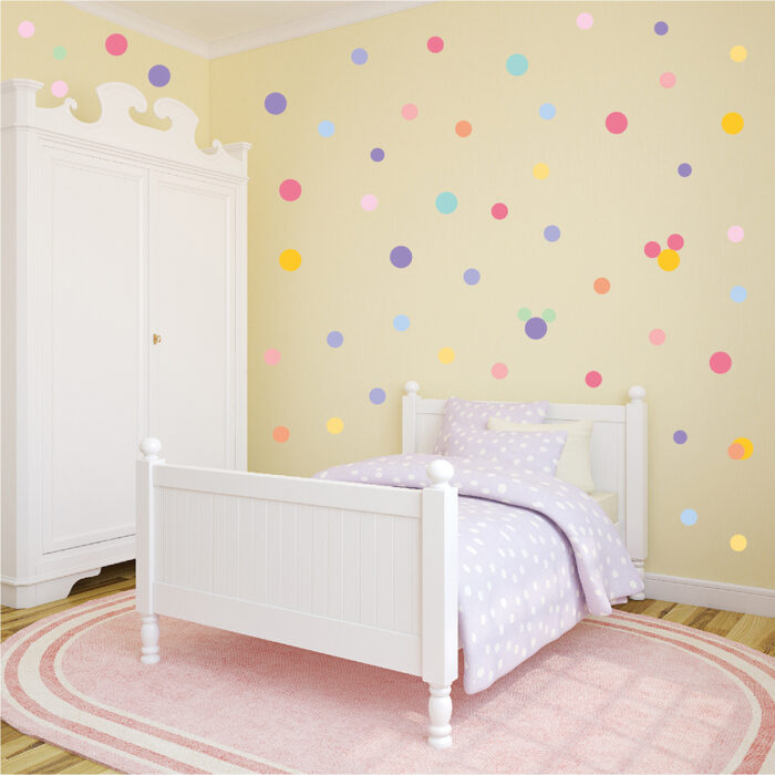 Colorful Dot Wall Stickers – Waterproof PVC Wall Decals for Kids Room & Home Decor (130 Dots | 10 Sheet Full Set) - Image 3