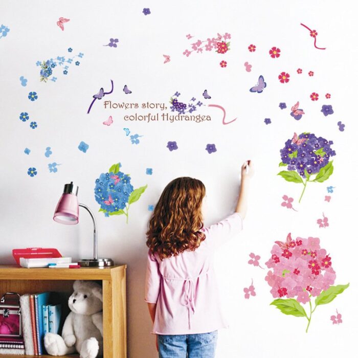 Colorful Natural Flower Wall Stickers – Traceless Self-Adhesive - Image 3