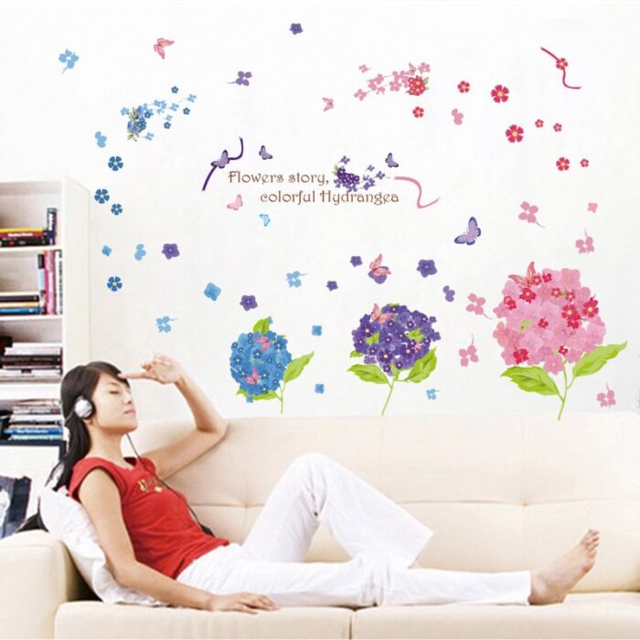 Colorful Natural Flower Wall Stickers – Traceless Self-Adhesive - Image 4